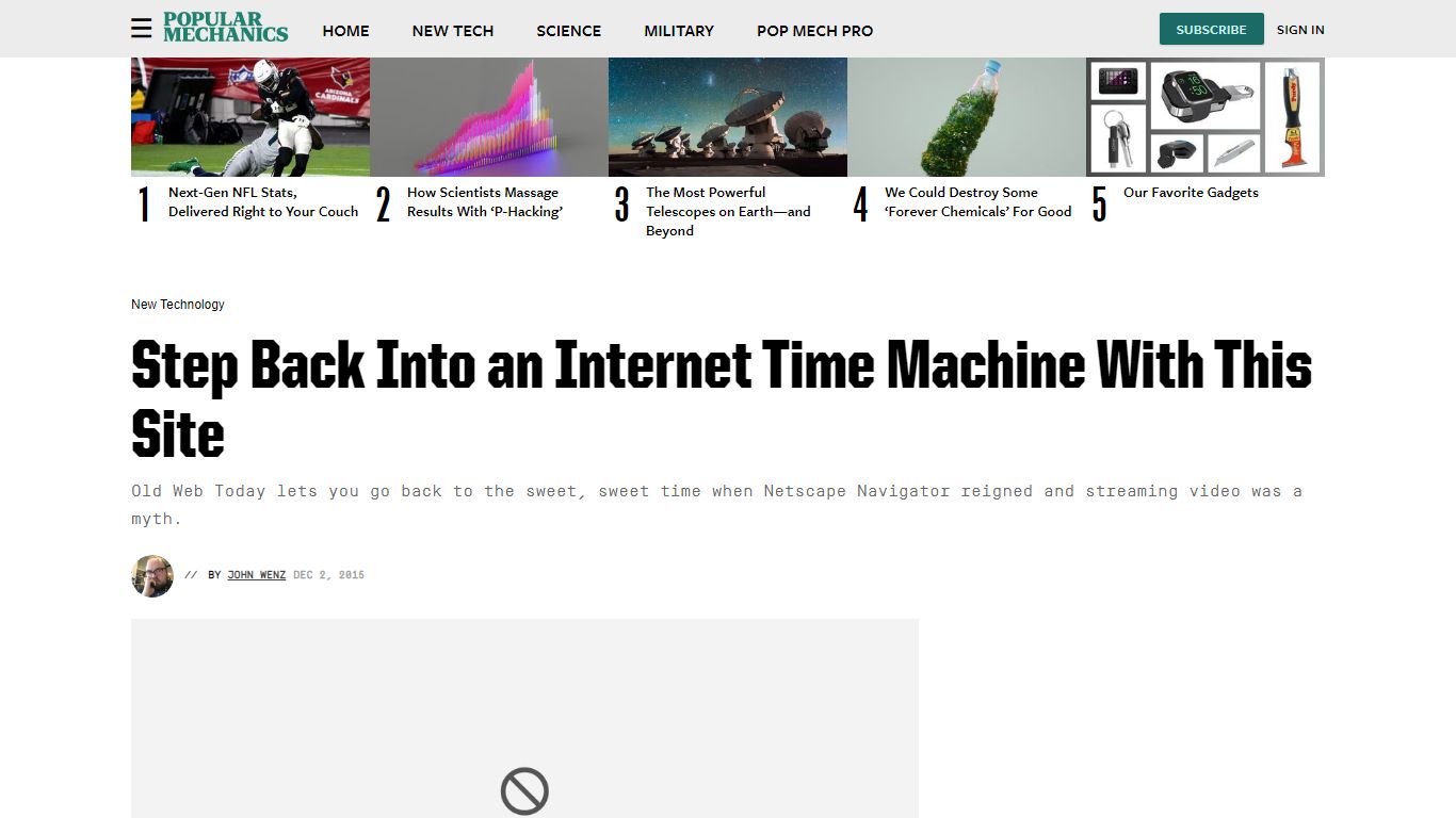 Step Back Into an Internet Time Machine With This Site - Popular Mechanics